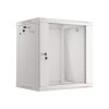 Lanberg WF01-6412-10S 19" 12U SZÉL:600mm MÉLY:450mm MAG:645mm lapraszerelt üvegajtós szürke fali rack szekrény