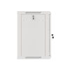 Lanberg WF01-6412-10S 19" 12U SZÉL:600mm MÉLY:450mm MAG:645mm lapraszerelt üvegajtós szürke fali rack szekrény