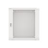 Lanberg WF01-6412-10S 19" 12U SZÉL:600mm MÉLY:450mm MAG:645mm lapraszerelt üvegajtós szürke fali rack szekrény