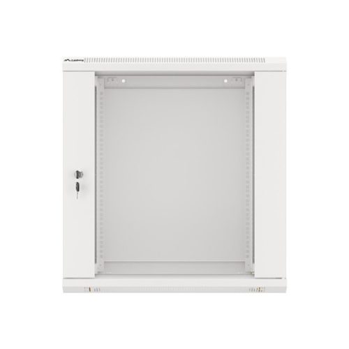 Lanberg WF01-6412-10S 19" 12U SZÉL:600mm MÉLY:450mm MAG:645mm lapraszerelt üvegajtós szürke fali rack szekrény