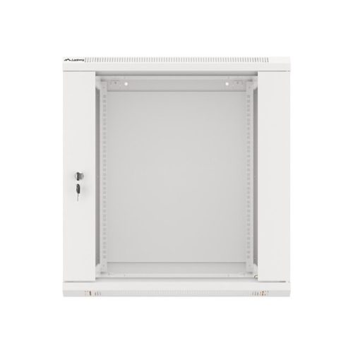 Lanberg WF01-6612-10S 19" 12U SZÉL:600mm MÉLY:600mm MAG:645mm lapraszerelt üvegajtós szürke fali rack szekrény