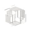 Lanberg WF01-6612-10S 19" 12U SZÉL:600mm MÉLY:600mm MAG:645mm lapraszerelt üvegajtós szürke fali rack szekrény
