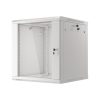 Lanberg WF01-6612-10S 19" 12U SZÉL:600mm MÉLY:600mm MAG:645mm lapraszerelt üvegajtós szürke fali rack szekrény