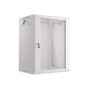 Lanberg WF01-6415-10S 19" 15U SZÉL:600mm MÉLY:450mm MAG:774mm lapraszerelt üvegajtós szürke fali rack szekrény