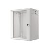 Lanberg WF01-6415-10S 19" 15U SZÉL:600mm MÉLY:450mm MAG:774mm lapraszerelt üvegajtós szürke fali rack szekrény