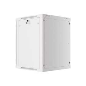   Lanberg WF01-6615-10S 19" 15U SZÉL:600mm MÉLY:600mm MAG:774mm lapraszerelt üvegajtós szürke fali rack szekrény