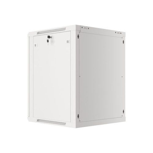 Lanberg WF01-6615-10S 19" 15U SZÉL:600mm MÉLY:600mm MAG:774mm lapraszerelt üvegajtós szürke fali rack szekrény