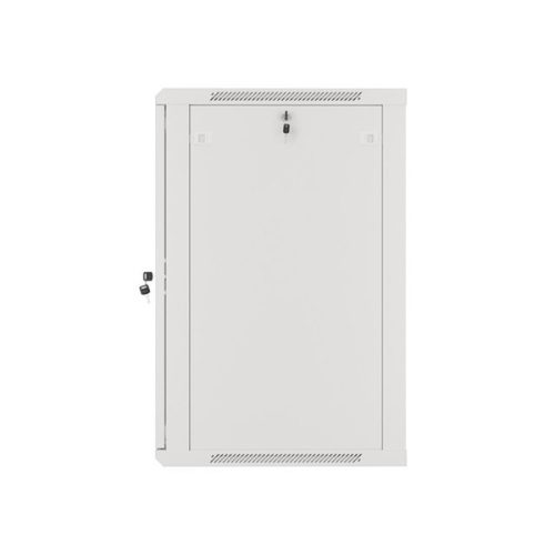 Lanberg WF01-6618-10S 19" 18U SZÉL:600mm MÉLY:600mm MAG:907mm lapraszerelt üvegajtós szürke fali rack szekrény