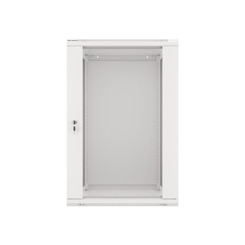 Lanberg WF01-6618-10S 19" 18U SZÉL:600mm MÉLY:600mm MAG:907mm lapraszerelt üvegajtós szürke fali rack szekrény