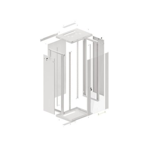 Lanberg WF01-6427-10S 19" 27U SZÉL:600mm MÉLY:450mm MAG:1307mm lapraszerelt üvegajtós szürke fali rack szekrény