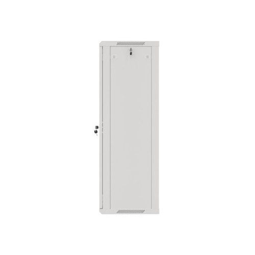 Lanberg WF01-6427-10S 19" 27U SZÉL:600mm MÉLY:450mm MAG:1307mm lapraszerelt üvegajtós szürke fali rack szekrény