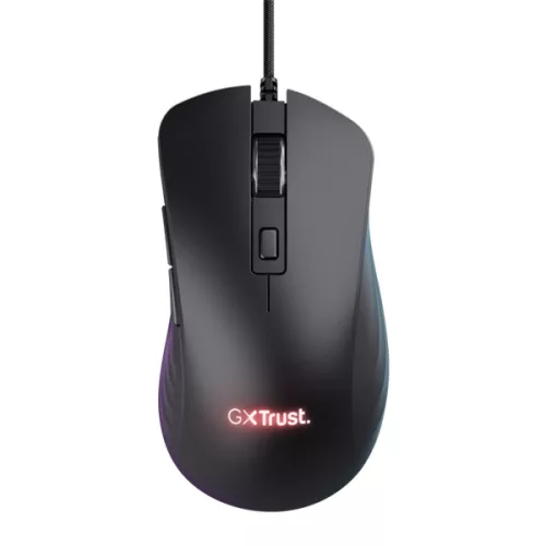 Trust GXT924 Ybar+ vezetékes fekete gamer egér