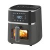 TOO AF-150B-1350 W fekete 5 L forrólevegős ablakos sütő digitális vezérléssel (air fryer)