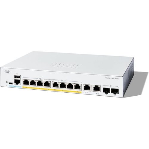 Cisco Catalyst C1300-8FP-2G 8x GbE PoE+ LAN 2x SFP/RJ45 Combo port L3 menedzselhető PoE switch