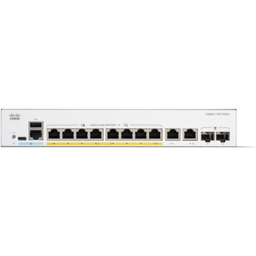 Cisco Catalyst C1300-8FP-2G 8x GbE PoE+ LAN 2x SFP/RJ45 Combo port L3 menedzselhető PoE switch
