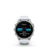 Garmin 010-02903-00 fenix 8 AMOLED (43mm) fehér szilikon pántos ezüst okosóra