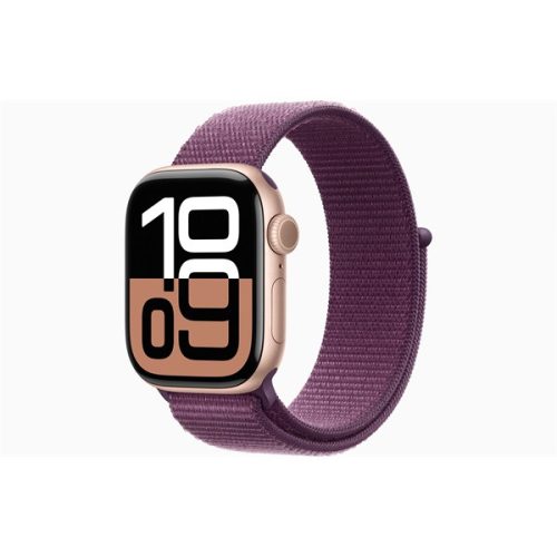 Apple Watch S10 GPS (42mm) rozéarany alumínium tok, szilva sportszíj okosóra