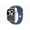 Apple Watch S10 GPS (46mm) ezüst alumínium tok, denim sportszíj (S/M) okosóra