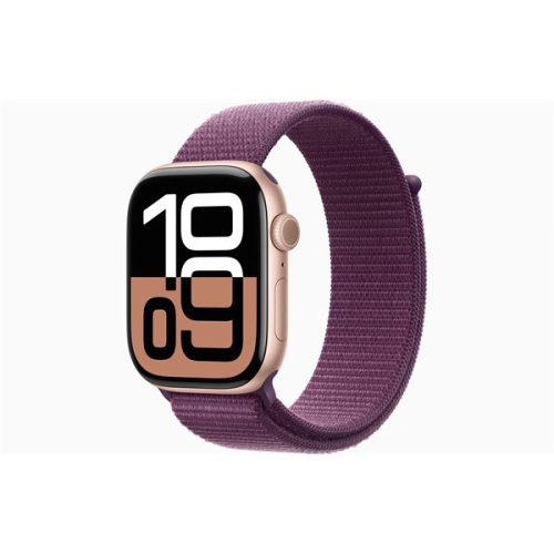 Apple Watch S10 GPS (46mm) rozéarany alumínium tok, szilva sportszíj okosóra