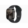 Apple Watch S10 Cellular (42mm) palaszürke titán tok, fekete sportszíj (S/M) okosóra