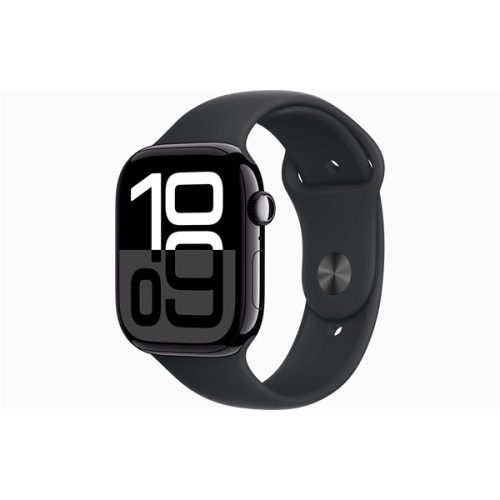 Apple Watch S10 Cellular (46mm) kozmoszfekete alumínium tok, fekete sportszíj (M/L) okosóra