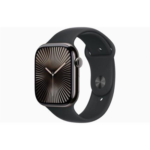 Apple Watch S10 Cellular (46mm) palaszürke titán tok, fekete sportszíj (S/M) okosóra