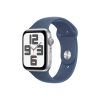 Apple Watch SE2 v3 GPS (44mm) ezüst alumínium tok, denim sportszíj (M/L) okosóra