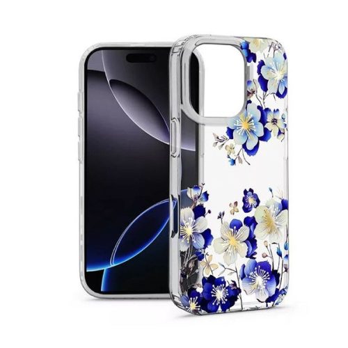 Haffner HF789623 IMD Floral Apple iPhone 16 Pro Max átlátszó szilikon tok