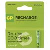 GP Recharge akkumulátor HR03 (AAA) 800mAh 4db