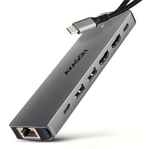 Axagon HMC-7HX2 USB-C 5Gbps DUAL 4K DISPLAY 7in1 hub