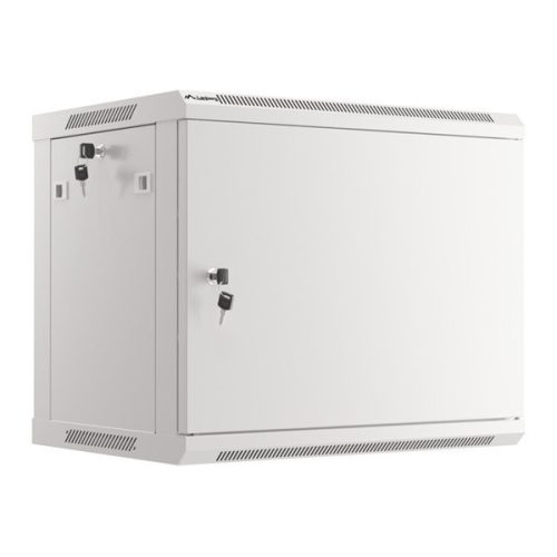 Lanberg WF01-6409-00S 19" 9U SZÉL:600mm MÉLY:450mm MAG:512mm lapraszerelt fémajtós szürke fali rack szekrény