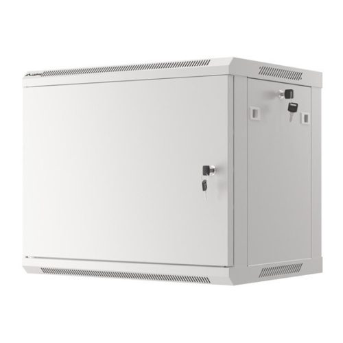Lanberg WF01-6409-00S 19" 9U SZÉL:600mm MÉLY:450mm MAG:512mm lapraszerelt fémajtós szürke fali rack szekrény