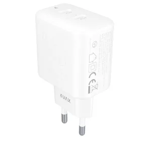   AVAX CH602W SPEEDY+ 45W GaN 2x USB-C PD3.0 fehér gyors töltő adapter