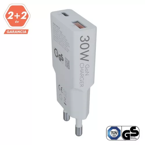 AVAX CH641LB NANO SLIM 30W USB-C (PD3.0)+USB-A (QC3.0) világoskék hálózati töltő