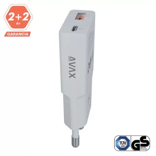 AVAX CH641LB NANO SLIM 30W USB-C (PD3.0)+USB-A (QC3.0) világoskék hálózati töltő