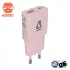 AVAX CH641P NANO SLIM 30W USB-C (PD3.0)+USB-A (QC3.0) pink hálózati töltő