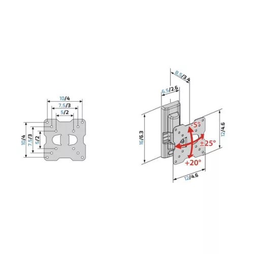 Meliconi Flatstyle FTR100 DW 14"-32" dönthető fali TV konzol