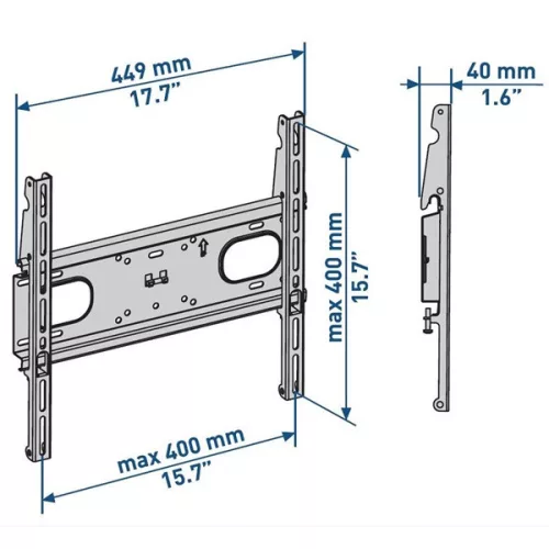 Meliconi EXTRA 400F DW 32"-88" fix erősített fali TV konzol