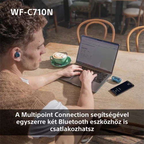 Sony WFC710 True Wireless Bluetooth zajszűrős fekete fülhallgató
