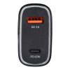 Haffner HF227295 65W USB C/USB fekete szivargyújtós töltő adapter