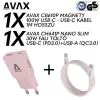 AVAX CH641P & CB610P – 30W GaN Gyorstöltő & 100W Mágneses USB-C Kábel csomag