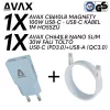 AVAX CH641LB & CB610LB – 30W GaN Gyorstöltő & 100W Mágneses USB-C Kábel csomag