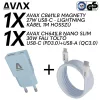 AVAX CH641LB & CB611LB – 30W GaN Gyorstöltő & 27W Mágneses Lightning Kábel csomag