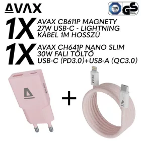   AVAX CH641P & CB611P – 30W GaN Gyorstöltő & 27W Mágneses Lightning Kábel csomag