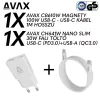 AVAX CH641W & CB610W – 30W GaN Gyorstöltő & 100W Mágneses USB-C Kábel csomag