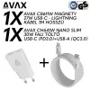 AVAX CH641W & CB611W – 30W GaN Gyorstöltő & 27W Mágneses Lightning Kábel csomag