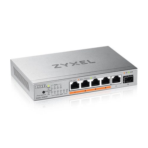 ZyXEL XMG-105HP 5x2.5GbE Multi-Gig PoE++ LAN (70W) 1xSFP+ nem menedzselhető PoE switch