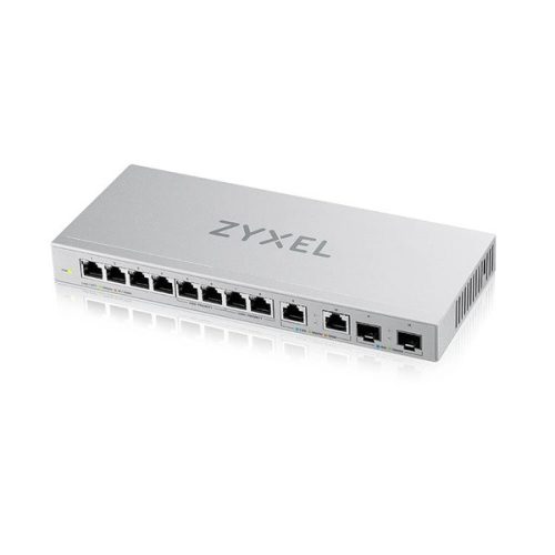 Zyxel XGS1010-12 v2 8xGbE LAN 2x2.5GbE Multi-Gig LAN 2xSFP+ port nem menedzselhető switch