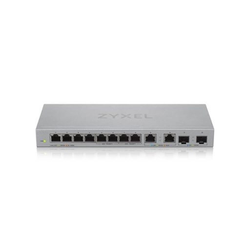 Zyxel XGS1010-12 v2 8xGbE LAN 2x2.5GbE Multi-Gig LAN 2xSFP+ port nem menedzselhető switch