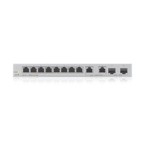 ZyXEL XGS1210-12 v2 8xGbE LAN 2x2.5GbE Multi-Gig LAN 2xSFP+ port web menedzselhető switch